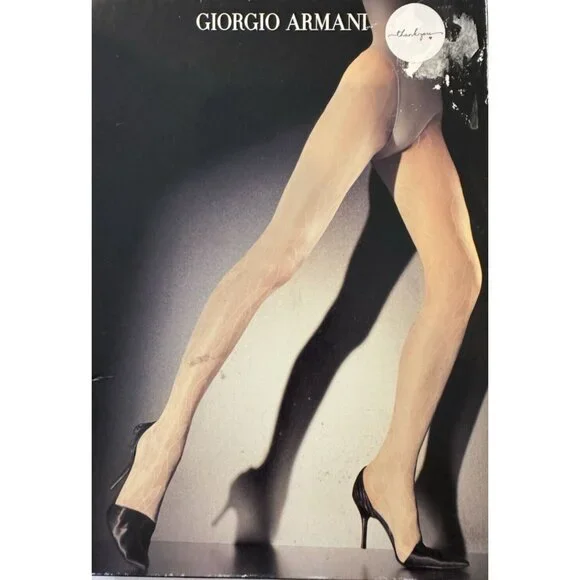 Wolford Giorgio Armani 20 den Textured Tights Size: Medium Color: Sabbia 18441 - Picture 1 of 7